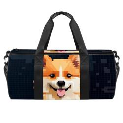 DragonBtu Reisetasche – geräumige und langlebige Handgepäcktasche für Damen und Herren – Pixel-Hundebild, mehrfarbig 9, 45x23x23cm/17.7x9x9in, Reisetasche von DragonBtu