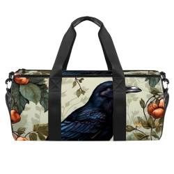 DragonBtu Reisetasche – vielseitige Handgepäcktasche mit Yogataschengurt und Reisetaschen für Damen und Herren – Rabenblume, mehrfarbig 5, 45x23x23cm/17.7x9x9in, Reisetasche von DragonBtu