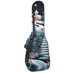 DragonBtu Ukulele Tasche, Akustische Ukulele Tasche - 66x23x8cm Merry Christmas Elektrische Ukulele Fall Wasserdicht Oxford E-Gitarre Gigbag für akustische klassische Ukulele, Gitarre, Mehrfabig 8, von DragonBtu