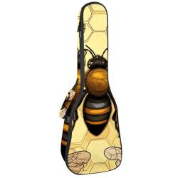 DragonBtu Ukulelen-Tasche mit niedlichem Bienen-Blumenmuster, Ukulelen-Gigbag mit verstellbaren Riemen, Ukulelen-Abdeckung, Rucksack, Mehrfarbig 7, 25.9x9x3.1in/66x23x8cm von DragonBtu