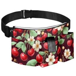 Gürteltasche für Gartengeräte, rote Kirschblumen, verstellbare Hüfttasche zum Aufhängen, tragbare Hundetasche von DragonBtu