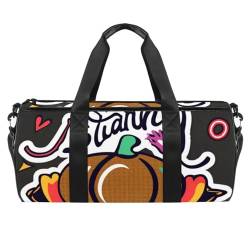 Sporttasche für Damen und Herren, strapazierfähige Reisetasche mit Schultergurt, Mehrfarbig 2, 45x23x23cm/17.7x9x9in, Reisetasche von DragonBtu