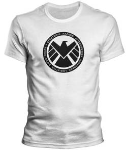 DragonHive Herren T-Shirt Agents of Shield, Größe:XXL, Farbe:Weiß von DragonHive