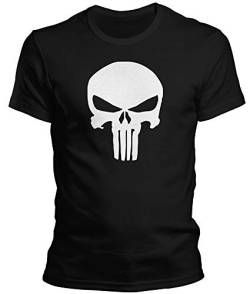 DragonHive Herren T-Shirt Punisher Skull Totenkopf Logo, Größe:S, Farbe:Schwarz von DragonHive