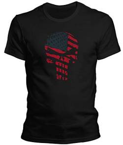 DragonHive Herren T-Shirt Punisher Skull Totenkopf Logo Navy Seals USA, Größe:L, Farbe:Schwarz von DragonHive