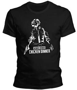 DragonHive PUBG - Winner Winner Chicken Dinner - Lustiges Herren T-Shirt und Männer Tshirt, Größe:XL, Farbe:Schwarz von DragonHive