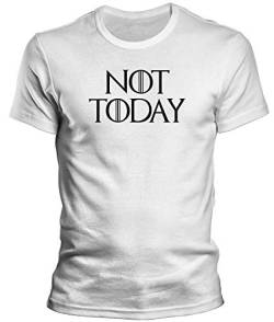 DragonHive Witziges Herren T-Shirt - Game of Thrones Not Today - Lustiges Fun Motiv Tshirt für Männer, Größe:XL, Farbe:Weiß von DragonHive