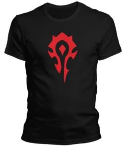World of Warcraft Horde Wow - Für die Horde - Herren T-Shirt und Männer Tshirt, Größe:M, Farbe:Schwarz von DragonHive