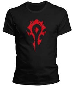 World of Warcraft Horde Wow - Für die Horde Splatter - Herren T-Shirt und Männer Tshirt, Größe:XS, Farbe:Schwarz von DragonHive