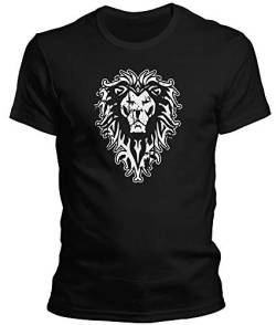 World of Warcraft Wow - Für die Allianz Löwe - Herren T-Shirt und Männer Tshirt, Größe:M, Farbe:Schwarz von DragonHive
