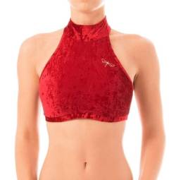 Dragonfly Halter-Sports Bra Samt Lisette Comfy-BH Velvet | Schnittform Maximaler Halt für Pole Dancer | Halsverschluss mit 3 kleinen Metallnieten | Material 80% Polyamid 20% Elastan Oeko-TEX von Dragonfly