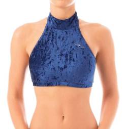 Dragonfly Halter-Sports Bra Samt Lisette Comfy-BH Velvet | Schnittform Maximaler Halt für Pole Dancer | Halsverschluss mit 3 kleinen Metallnieten | Material 80% Polyamid 20% Elastan Oeko-TEX von Dragonfly