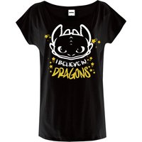 Dragons, Drachenzähmen leicht gemacht I Believe Damen Loose-Shirt schwarz von Dragons