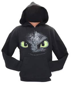 Dragons Unisex Kinder dreamworks dragons hoodie Kapuzenpullover, Schwarz, 128-134 EU von Dragons