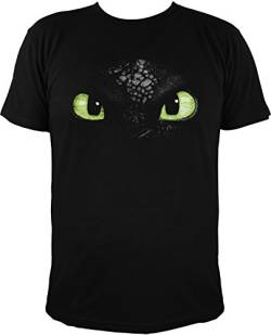 DreamWorks Dragons Kinder T-Shirt Ohnezahn Toothless (128-134, schwarz) von Dragons