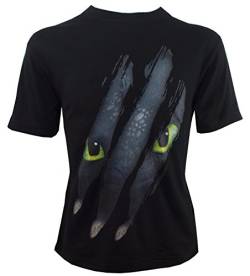 Dreamworks Dragons Kinder T-Shirt Toothless Ohnezahn Kopf / Klaue, schwarz (140-146) von Dragons