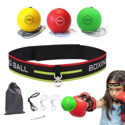 Dranng Box-Reflexball-Stirnband,Box-Reflexball | Elastischer Boxball mit Stirnband,Multifunktionales Boxtrainingszubehör, anpassbare, reaktionsfähige Trainingshilfen für Jungen, Mädchen, Boxer von Dranng