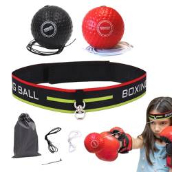 Dranng Boxkopfball,Kopfballboxen | Elastischer Boxball mit Stirnband - Multifunktionales Boxtrainingszubehör, anpassbare, reaktionsfähige Trainingshilfen für Jungen, Mädchen, Boxer von Dranng
