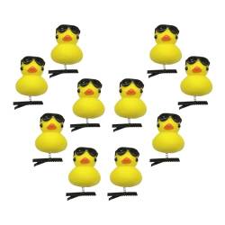 Dranng Haarnadel in Entenform, Enten-Plüsch-Haarnadel - Lebhaftes gelbes Enten-Haarnadel-Set,10 Stück gelbe Enten-Design-Plüsch-Haarnadel-Kollektion für Kinder, Frauen, Mädchen von Dranng