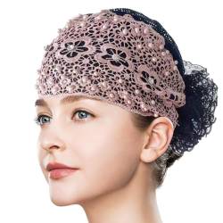 Dranng Spitzen-Haarband, Spitzen-Stirnbänder für Frauen | Breite florale Perlen-Spitzen-Stirnbänder - Haarschmuck für Damen. Modische Kopfbedeckung mit Blumenmuster für Damen von Dranng