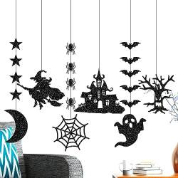Halloween-Papierornamente, Spinnen-Hexe-Dekorschild für Haustür, Gruseliger Halloween-Spinne-Hexe-Papieranhänger für Garten, Hof, Zuhause, Schule, Dekoration Dranng von Dranng
