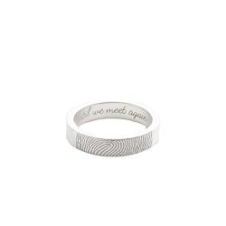 Drawelry Personalisierte Fingerabdrucks Ring Band für Frauen Herren Sterling Silber Custom Namen Text Eheringe Vergoldet Tatsächlich Fingerabdrucks Gedenken Von Bedeutung Schmuck Geschenk (Silber) von Drawelry