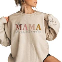 Drawelry Personalisierte Sweatshirt für Mama Custom Sweatshirt Damen Pullover Geschenke für Frauen, Personalisierte Geburtstagsgeschenk für Frauen, Geschenke für Mama, Muttertagsgeschenk von Drawelry