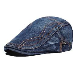 drawihi Peaked Beret Cap Denim Retro Casual Hat atmungsaktiv bequem waschbar lichtecht Freizeit Cap von Drawihi