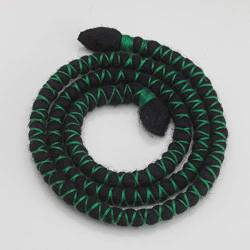 DreadLab Biegbare Dreadlocks mit Spiralbindung (40 cm, Schwarz mit Grünem Faden) von DreadLab