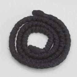 DreadLab Biegbare Dreadlocks mit Spiralbindung (80 cm, Schwarz mit Schwarzem Faden) von DreadLab