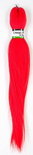 DreadLab - Vorgedehntes Haar, einfarbig (#15 Brilliant Red), 66 cm von DreadLab