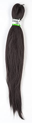 DreadLab - Vorgedehntes geflochtenes Haar, Einzelton (#2 Off Black), 66 cm von DreadLab