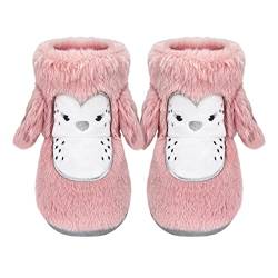 Kinder Plüsch Hausschuhe Mädchen Pinguin Hausschuhe Plüsch Stiefel Flauschig Tiere Paillette Pantoffeln rutschfeste Gummi Sohle Kindergarten Zuhause Schuhe 100% Synthetik Schuhe Rosa 28.5 EU(10/11) von Dream Bridge