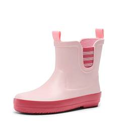 Dream Paris Kinder Gummistiefel Regenschuhe Rutschfest und leicht für Jungen und Mädchen SDRB2201K-E PINK/ROSE RED 34 (EUR) von Dream Pairs