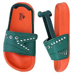 Dream QuanZhou Badelatschen Kinder Jungen Badeschlappen Sommer Hausschuh Rutschfest und Leicht Strand Slippers Karikatur Dusch Badeschuhe Weiche Flache Strand Sandalen 24 Orange von Dream QuanZhou