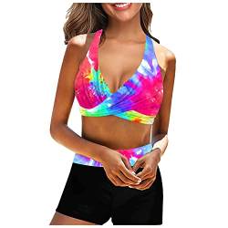 Bikini Damen Set 2023 Bikini Damen Set Push Up Sport Sommer Zweiteiler Bikini Oberteil Zweiteilige Bikinis Elegante Bikini Hose Tanga Bikini-Sets Breites Bunt Elegant Schnurung Zweiteiliges Swimsuit von Dream Room