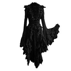 Damen Steampunk Gothic Kostüm Jacke Kleider V-Ausschnitt Abendkleider Elegant Cocktailkleid Mantel Vintage Mittelalterliche Prinzessin Renaissance Viktorianisches Kleider Party Karneval von Dream Room