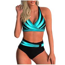 Dream Room Badeanzug Damen, Damen Bikini Set GroßE GrößEn Badeanzug Oberteil Sets MäDchen Teenager Bikini-Sets Bikinioberteile High Waist Bikini Sportlich Tankini Biniki Damen-Set Schwarz Shorts von Dream Room