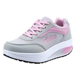 Dream Room Damen Sportschuhe Laufschuhe Mode Turnschuhe Schuhe Laufen Sport Wanderschuhe Mit Dicken Plateaus StraßEnlaufschuhe Fitness Gym Freizeitschuhe Rocking Shoes Sneakers (39 EU, Rosa) von Dream Room