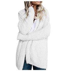 Dream Room Troyer Damen Dicke Warm Kapuzenpullover Lange Ärmel Winter Herbst Oversize Hasen Pullover Hoodie Pullover Jacken,Weiß,S von Dream Room