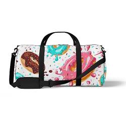 Sporttasche, Sporttasche, Donuts, bunt, Regenbogenfarben, gepunktet, Color187, medium size, Reisetasche von DreamBay