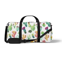 Sporttasche Sporttasche Gym Tote Tropischer Kaktus Grün Blumen Retro Landgarten Sling Schultertasche Rucksack Wochenende Tragetasche Fitness Duffel Reisetasche, Color285, medium size, Reisetasche von DreamBay