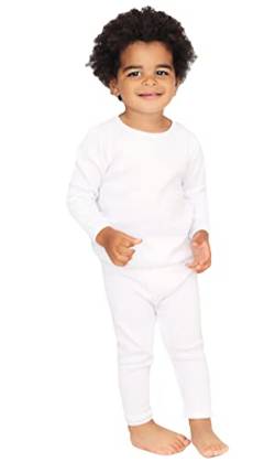 DreamBuy 20 Farben Gerippter Pyjama/Trainingsanzug/Loungewear Unisex Jungen und Mädchen Pyjamas Babykleidung Pyjamas für Frauen und Herren Pyjamas (4-5 Jahre, Weiß) von DreamBuy