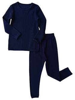 DreamBuy 20 Farben Gerippter Pyjama/Trainingsanzug/Loungewear Unisex Jungen und Mädchen Pyjamas Babykleidung Pyjamas für Frauen und Herren Pyjamas (7-8 Jahre, Oxford Blau) von DreamBuy
