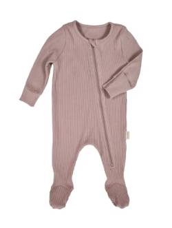 DreamBuy Unisex Baby Reißverschluss Kleinkind-Schlafanzüge (0-3 Monate, Samt Mokka) von DreamBuy