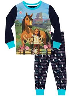 DreamWorks Mädchen Spirit Riding Free Schlafanzug Slim Fit Blau 128 von DreamWorks