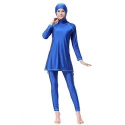 Dreamskull Damen Frauen Muslim Abaya Dubai Muslimische Islamische Burkini Badeanzug Bademode Schwimmanzug Swimwear Swimsuit Hijab Langarm Arabisch Türkisch Kleidung Übergröße S-3XL (XXXL, Blau) von Dreamskull