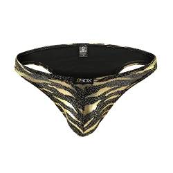 Drelaar Herren Metallic Prints Bikini Slip Low Rise Leopard Unterhose, gold, L von Drelaar