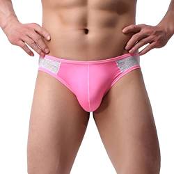 Drelaar Herren Spitze Atmungsaktive Unterwäsche Bequem Beutel Bikini Slip, rose, XL von Drelaar