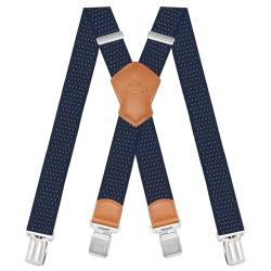 Dresime Hosenträger für Herren mit 4 starken Clips 4cm breit, X Form elastisch einstellbar Länge für Männer und Damen Overalls Jeans, Arbeitshosen, Jumpsuits, Motorradhosen, etc. von Dresime